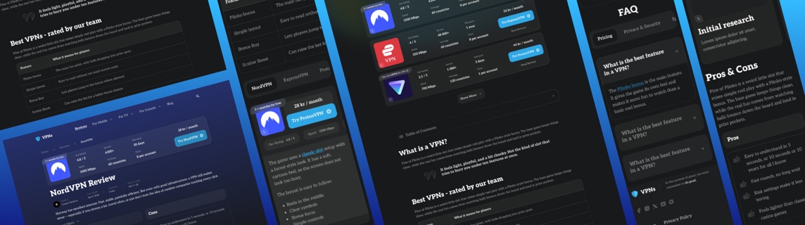 VPN affiliate website design project preview